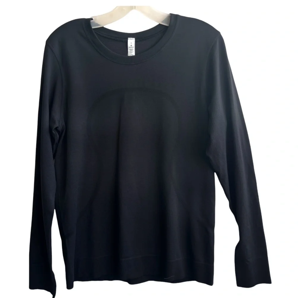 LULULEMON Breathe Relaxed Fit Long Sleeve Shirt 8 black swiftly tech top